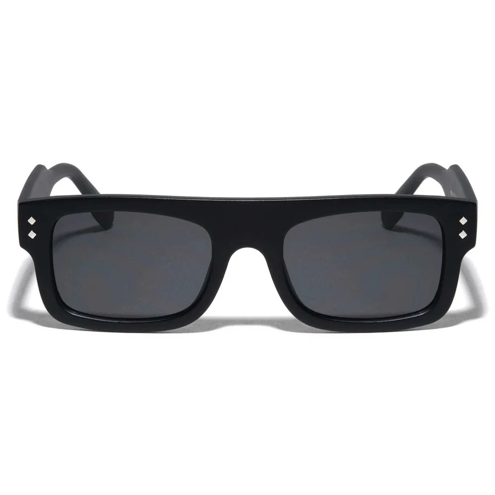 Mens Square Sunglasses Flat Top Black Accents Fashion Shades Casual Modern Male‎